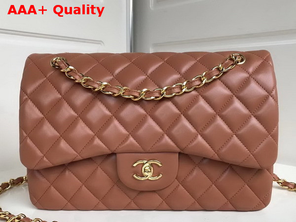 Chanel Jumbo Flap Bag in Brown Beige Lambskin Replica