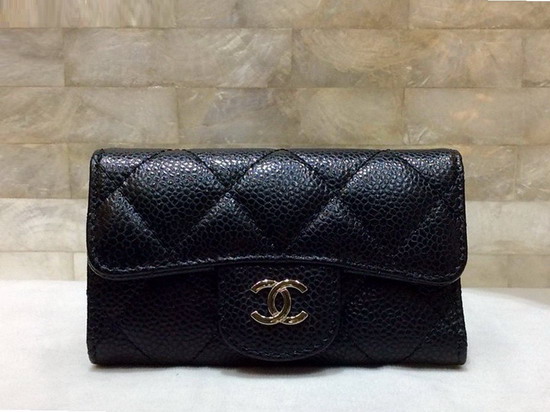 Chanel Key Holder in Black Caviar Leather