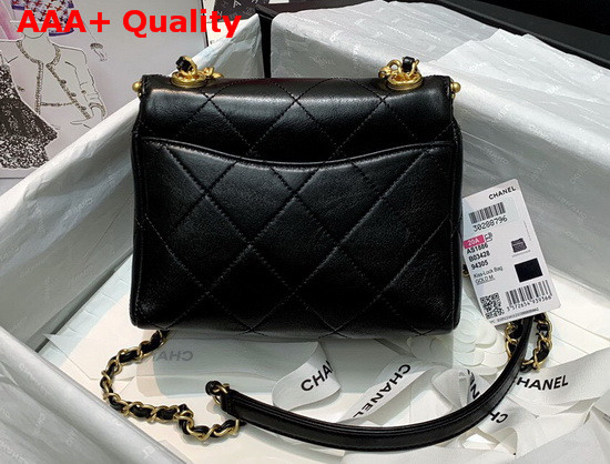 Chanel Kiss Lock Bag Lambskin and Gold Tone Metal Black AS1886 Replica