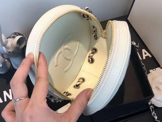 Chanel La Pause Small Round Bag Black and White Lambskin