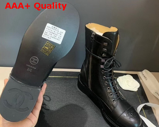 Chanel Lace Ups Black Calfskin G34953 Replica