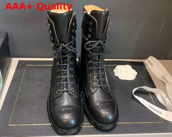 Chanel Lace Ups Black Calfskin G34953 Replica