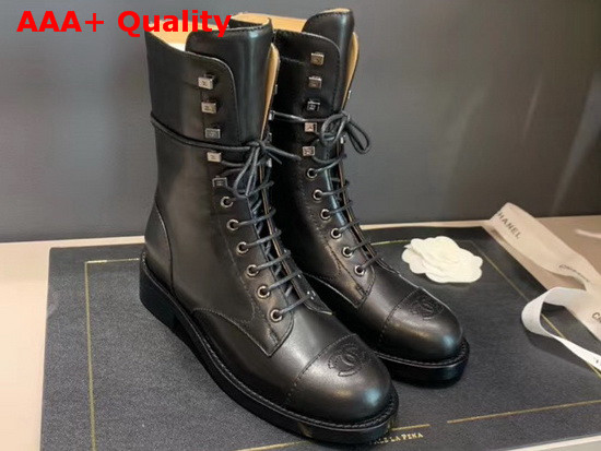 Chanel Lace Ups Black Calfskin G34953 Replica