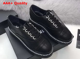 Chanel Lace Ups Black Calfskin Replica