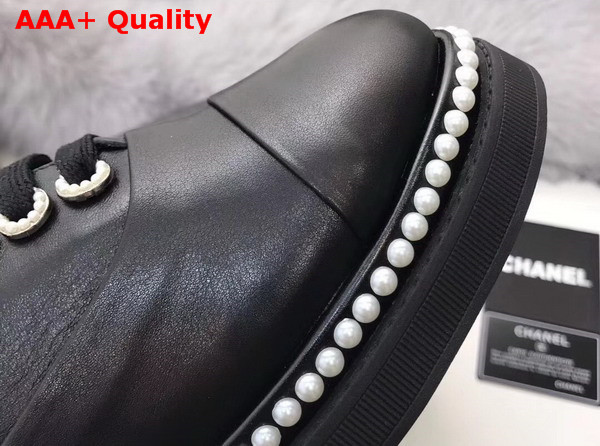 Chanel Lace Ups Black Calfskin Replica