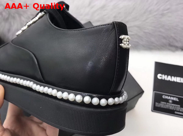 Chanel Lace Ups Black Calfskin Replica