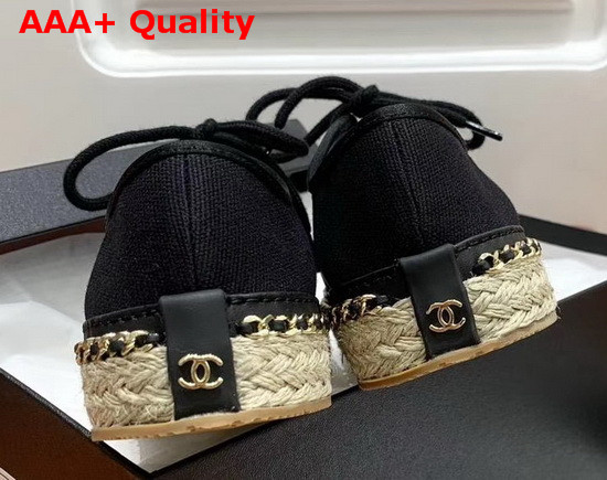 Chanel Lace Ups Fabric Black G36140 Replica