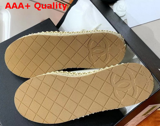 Chanel Lace Ups Fabric Ivory and Black G36140 Replica