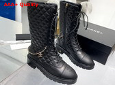 Chanel Lace Ups Lambskin Grained Calfskin Black Ref G39394 Replica