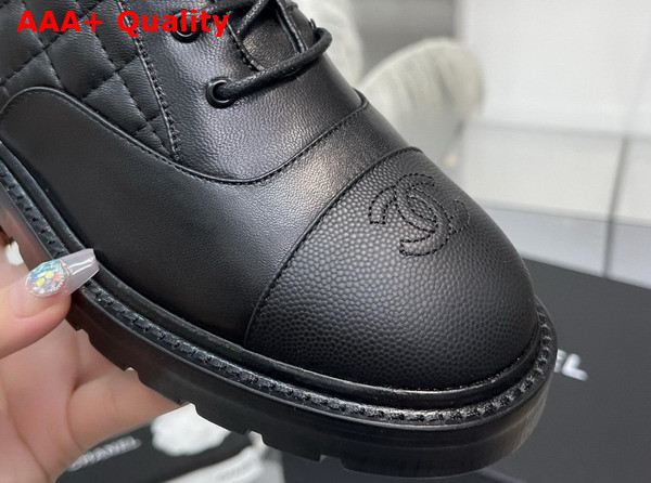 Chanel Lace Ups Lambskin Grained Calfskin Black Ref G39394 Replica