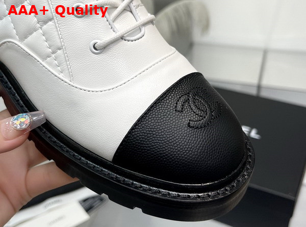 Chanel Lace Ups Lambskin Grained Calfskin White Ref G39394 Replica