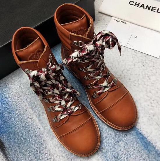 Chanel Lace Ups Rust Calfskin