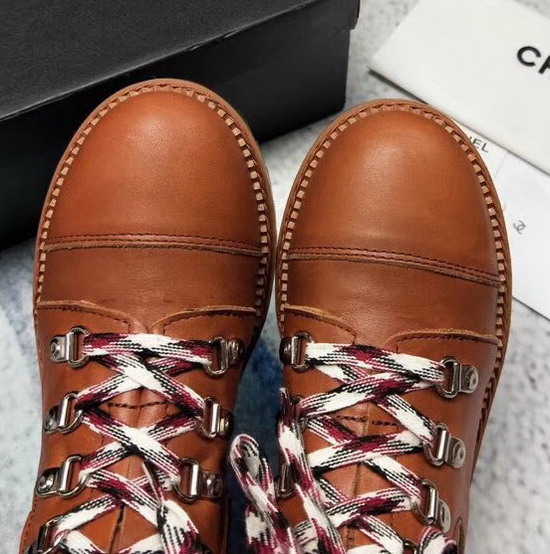 Chanel Lace Ups Rust Calfskin