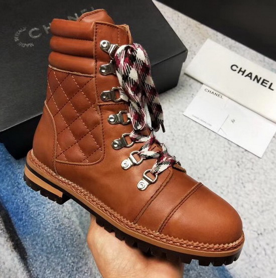 Chanel Lace Ups Rust Calfskin