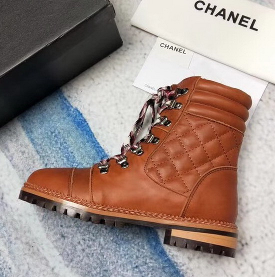 Chanel Lace Ups Rust Calfskin