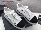 Chanel Lace Ups Tweed and Grosgrain White Replica