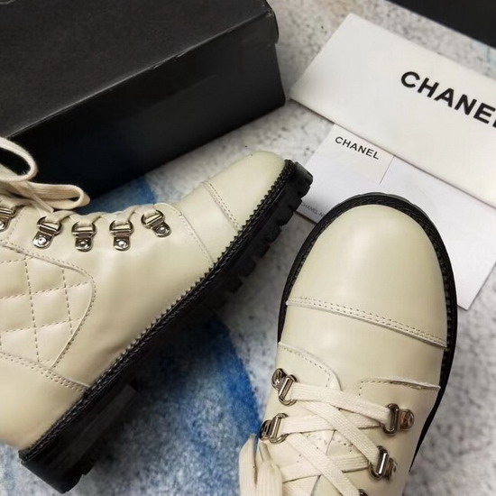 Chanel Lace Ups in Beige Calfskin