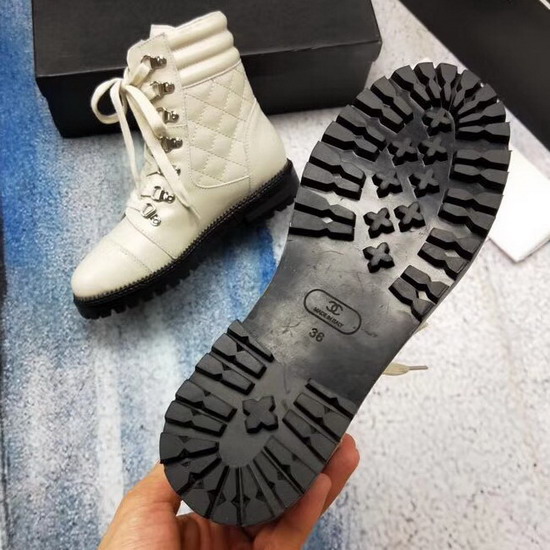 Chanel Lace Ups in Beige Calfskin