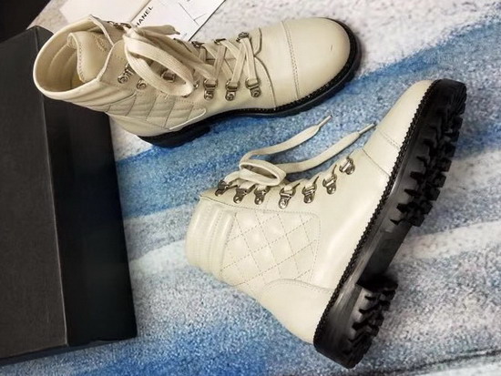 Chanel Lace Ups in Beige Calfskin