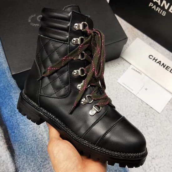 Chanel Lace Ups in Black Calfskin