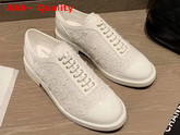 Chanel Lace Ups in White Tweed Replica