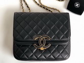 Chanel Lambskin Double Flap Bag in Black A57277