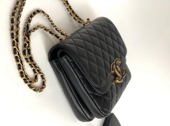 Chanel Lambskin Double Flap Bag in Black A57277