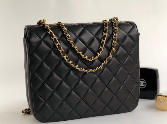 Chanel Lambskin Double Flap Bag in Black A57277