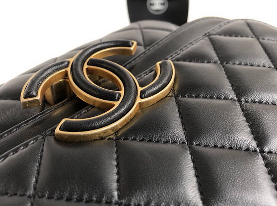 Chanel Lambskin Double Flap Bag in Black A57277