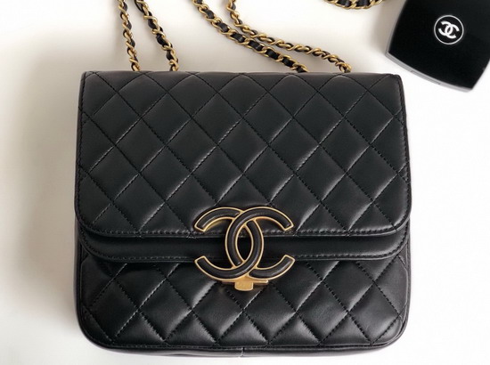 Chanel Lambskin Double Flap Bag in Black A57277