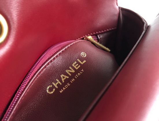 Chanel Lambskin Double Flap Bag in Red A57277