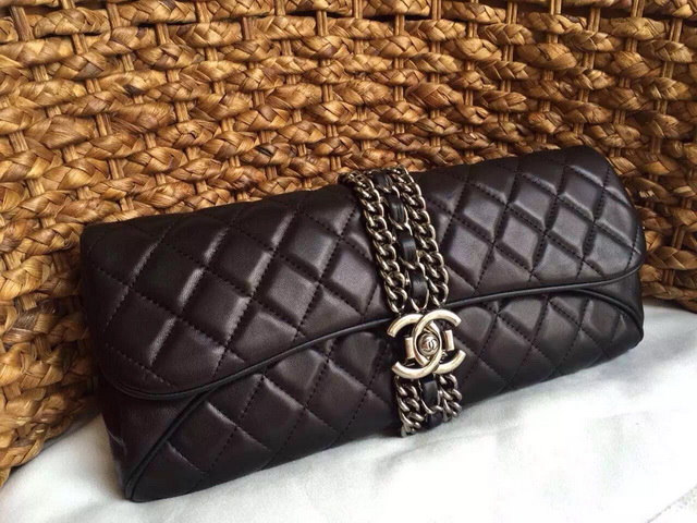 Chanel Lambskin Evening Clutch Bag Black for Sale