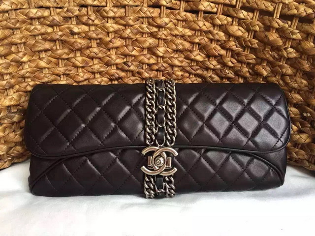 Chanel Lambskin Evening Clutch Bag Black for Sale