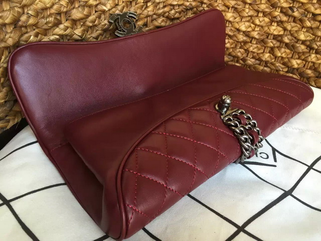 Chanel Lambskin Evening Clutch Bag Oxblood for Sale