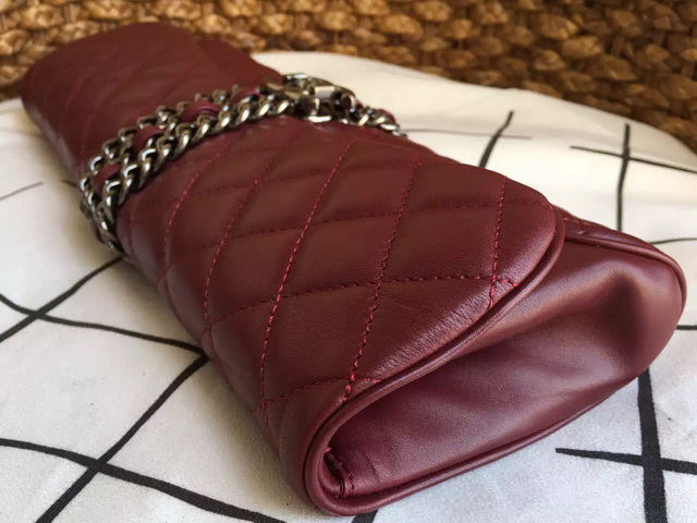 Chanel Lambskin Evening Clutch Bag Oxblood for Sale