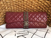 Chanel Lambskin Evening Clutch Bag Oxblood for Sale