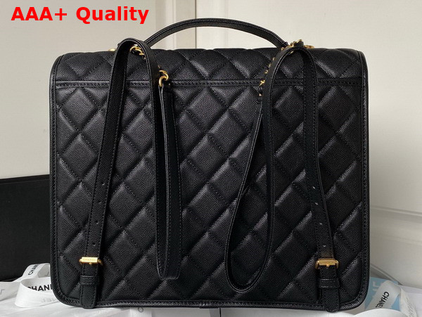 Chanel Large Backpack in Black Grained Calfskin Gold Tone Metal As3662 Replica