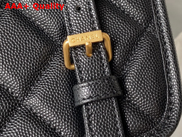 Chanel Large Backpack in Black Grained Calfskin Gold Tone Metal As3662 Replica