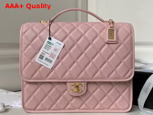 Chanel Large Backpack in Pink Grained Calfskin Gold Tone Metal As3662 Replica