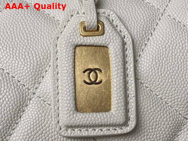 Chanel Large Backpack in White Grained Calfskin Gold Tone Metal As3662 Replica