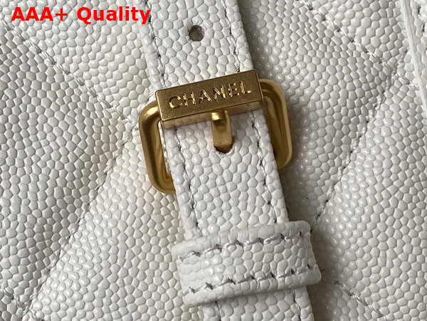 Chanel Large Backpack in White Grained Calfskin Gold Tone Metal As3662 Replica