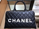 Chanel Large Bowling Bag in Black Calfskin