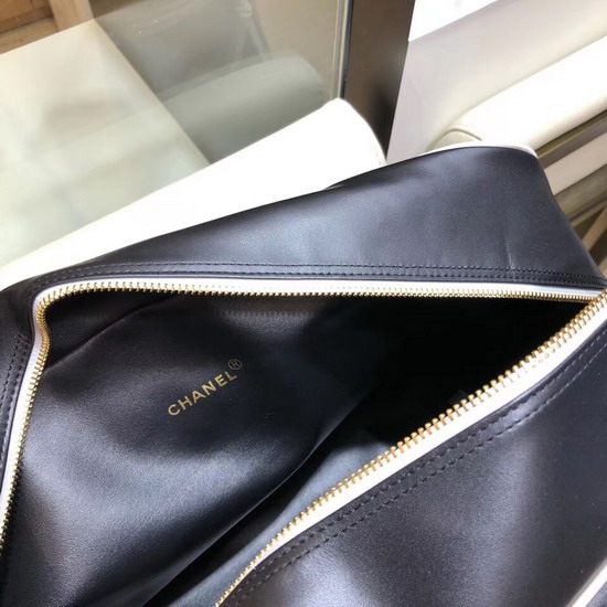 Chanel Large Bowling Bag in Black Calfskin