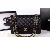 Chanel Large Classic Caviar Flap Bag Black Gold Chain for Sale