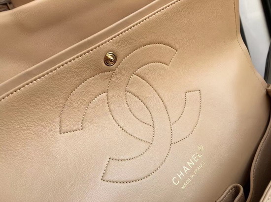 Chanel Large Classic Flap Bag in Beige with Gold Hardware