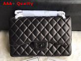 Chanel Large Classic Flap Bag in Black Lambskin with Black Hardwares Replica