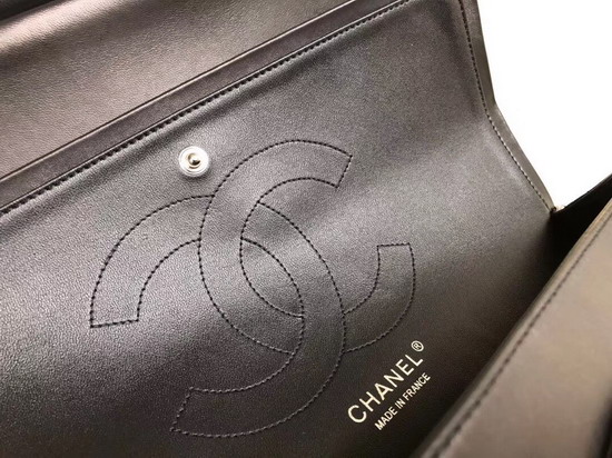 Chanel Large Classic Flap Bag in Black Patent Leather