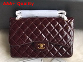 Chanel Large Classic Flap Bag in Bordeaux Patent Leather Replica