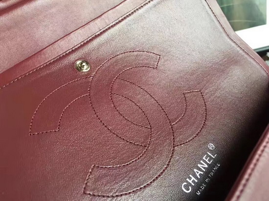 Chanel Large Classic Flap Bag in Burgundy Patent Leather