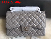 Chanel Large Classic Flap Bag in Gray Patent Leather Replica